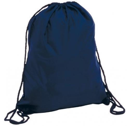 Branded Drawstring Gym Bags Navy Blue Reinforced Corners