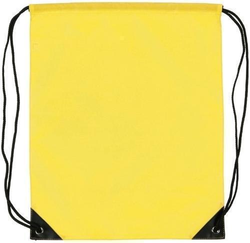 Branded Drawstring Sports Bags Reinforced Corners Yellow