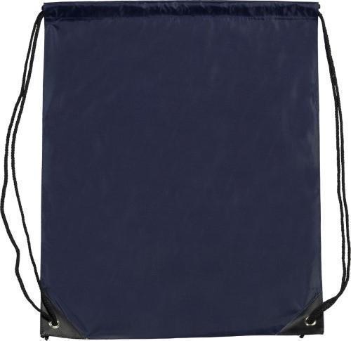 Printed Drawstring Sports Gym Bags Navy Blue Reinforced Corners