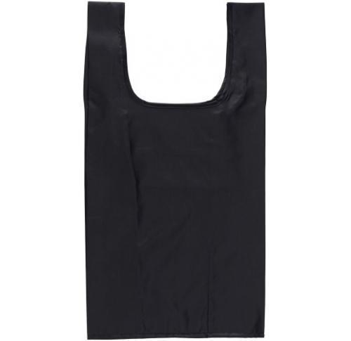 Printed Folding Shopping Bags - Black Polyester