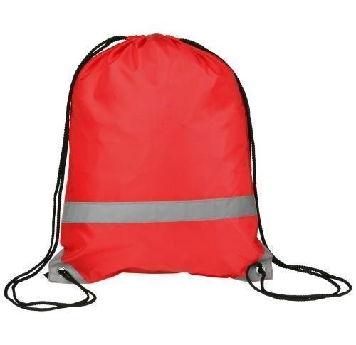 Custom Printed Reflective Drawstring Gym Bags - Red Knockholt 