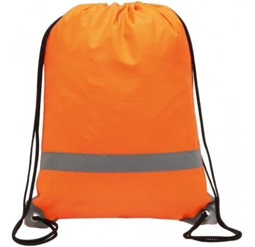 Premium Quality Custom Prnted Reflective Drawstring Bags - Orange Knockholt 