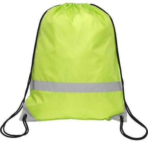 Cutstom Printed Logo Reflective Drawstring Bags - Lime Green Knockholt 
