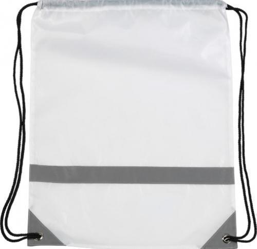 Customised Reflective Drawstring Bags - White Knockholt 