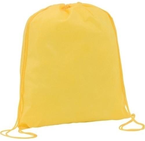 Custom Printed Recycled Yellow Drawstring Bags Eco Friendly 