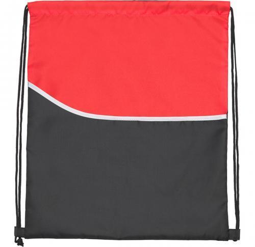 Drawstring Bags Front Pocket Custom Logo  - Red / Black Hayes 
