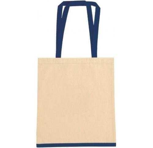 Eastwell' 45oz Cotton Tote Bag - Natural Blue Trim
