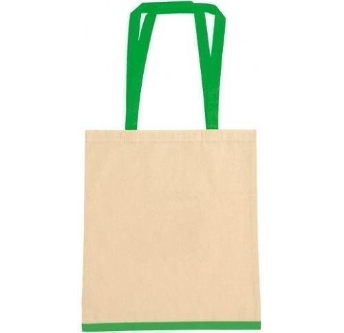 Eastwell' 45oz Cotton Tote Bag - Natural Green Trim