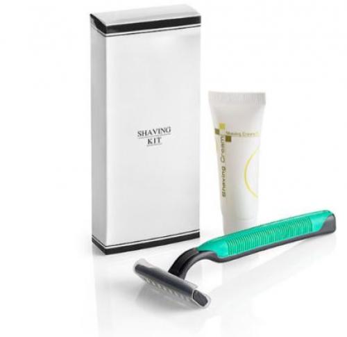 Shaving Set - Contains Safety Grip Razor & 10g Shaving Cream Amenity Pack