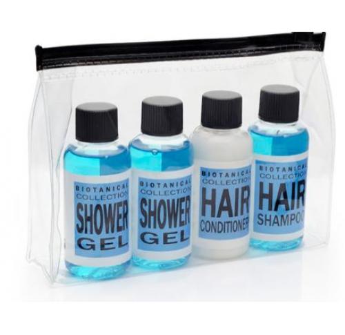 Promotional White Label Travel Size Toiletry Set In Blue