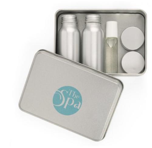 Personal Wellbeing / Spa Set In Tin - Foam Bath, Shampoo, Pulse Point, Foot Balm, Sleep Balm