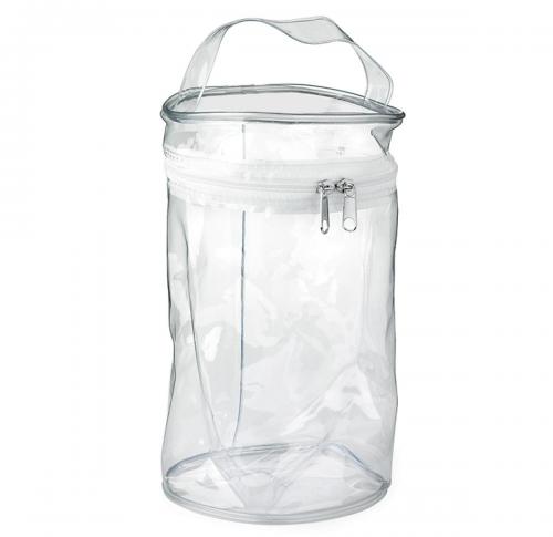 Clear PVC Round Zippered Travel Toiletry Bag