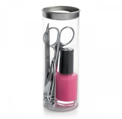 4pc Manicure Set including a Nail Polish in a PVC Tube