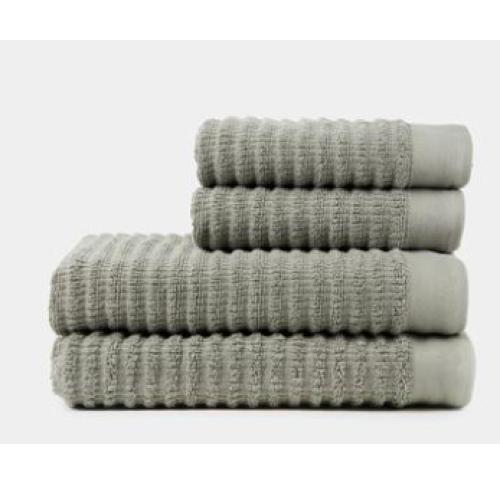 Luxury Embroidered Cotton Towel Sets, 4 Pcs Set Green VINGA Landro 