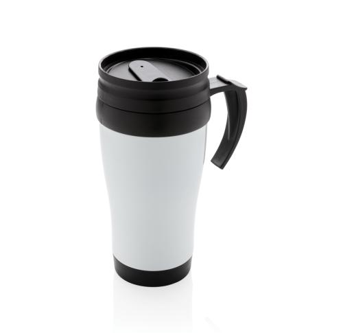 Branded Stainless Steel Travel Mugs 350ml White
