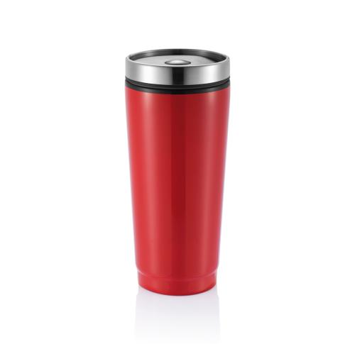 Printed Stainless Steel Leak Proof Travel Mugs  Red 350ml