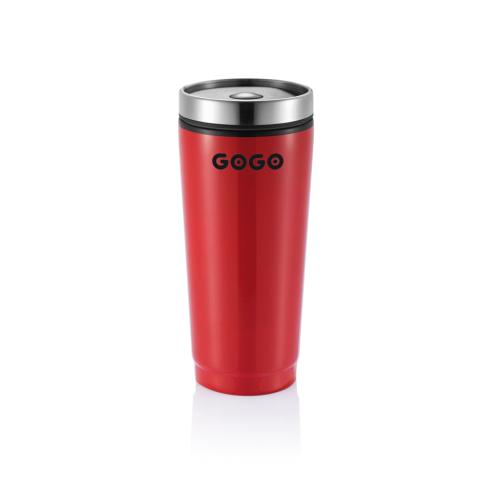 Printed Stainless Steel Leak Proof Travel Mugs  Red 350ml