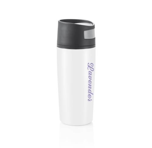 Branded Leak Proof Travel Mug Tumbler - White