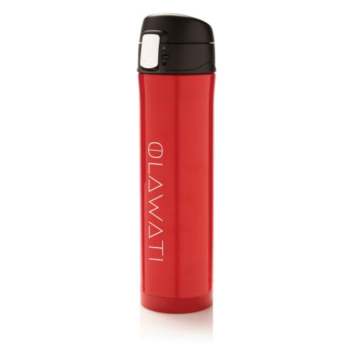 Cistomised Easy Lock Vacuum Flask - Stainless Steel Red