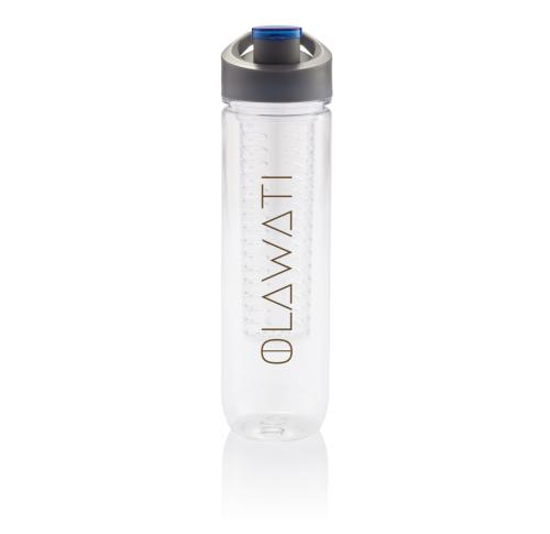 Printed Water Bottle With Fruit Infuser 800ml - Blue