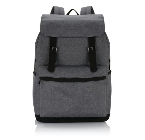 Laptop backpack with magnetic buckle straps