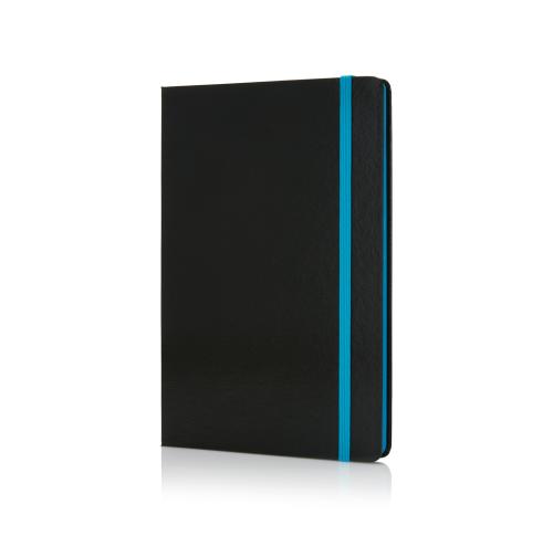 Custom Deluxe Hardcover A5 Notebooks With Coloured Side - Blue