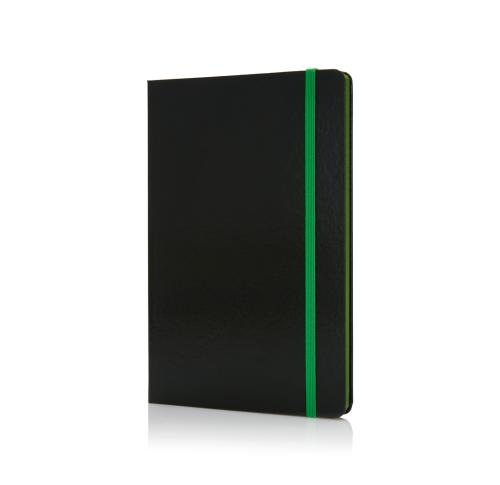 Deluxe Hardcover A5 Notebook With Coloured Side - Green