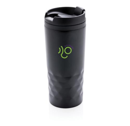 Branded Stainless Steel Geometric Mugs 300ml Black
