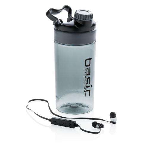 Leakproof bottle with wireless earbuds
