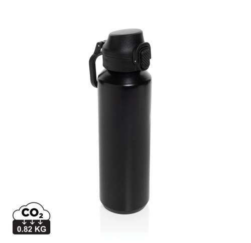 Branded Via RCS Re-steel lockable sport bottle 600ML - Black black