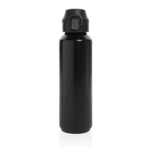 Branded Via RCS Re-steel lockable sport bottle 600ML - Black black