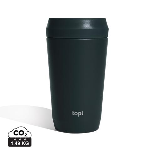 Branded Topl Recycled Steel To Go Tumbler Patented 360 Lid 354ml grey/navy/green/white