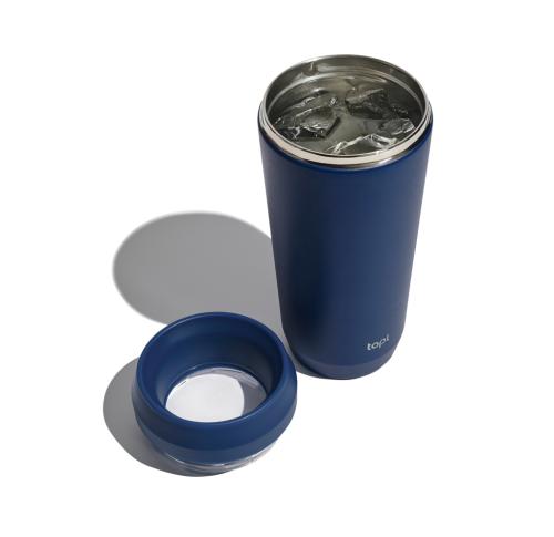 Promotional Topl Recycled Steel To Go Tumbler Patented 360 Lid 354ml - Navy navy