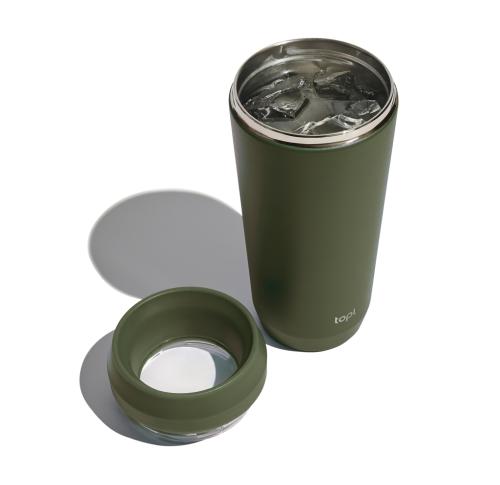 Topl Recycled Steel To Go Tumbler Patented 360 Lid 354ml - Green green
