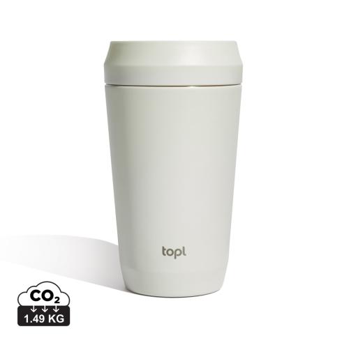Custom Topl Recycled Steel To Go Tumbler Patented 360 Lid 354ml - White white