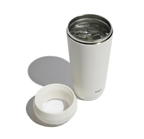 Custom Topl Recycled Steel To Go Tumbler Patented 360 Lid 354ml - White white