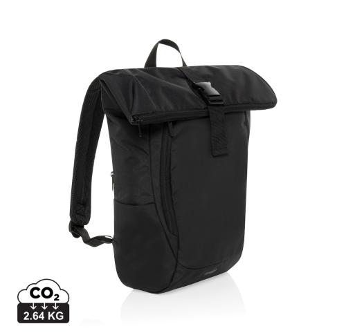 Branded Swiss Peak Aware™ RPET Leonard 15.6 inch laptop backpack black