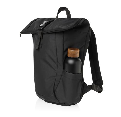 Branded Swiss Peak Aware™ RPET Leonard 15.6 inch laptop backpack black