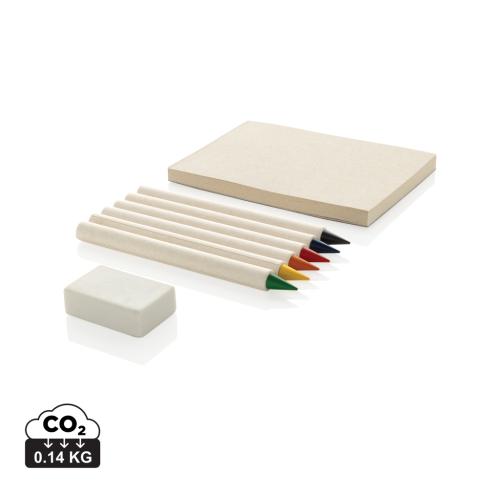 Micki GRS infinity 6pc colouring pencil set with notepad white