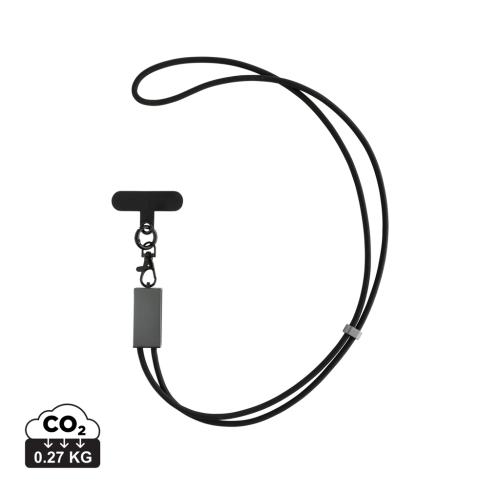 Terra RCS recycled PET phone cord with 60W dual charge cable grey, black