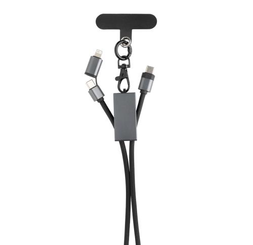 Terra RCS recycled PET phone cord with 60W dual charge cable grey, black