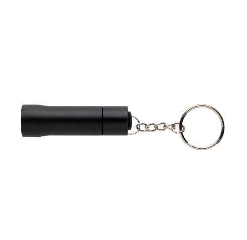 Printed Flash RCS recycled aluminium keychain torch black