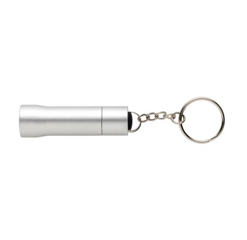 Flash RCS recycled aluminium keychain torch silver grey