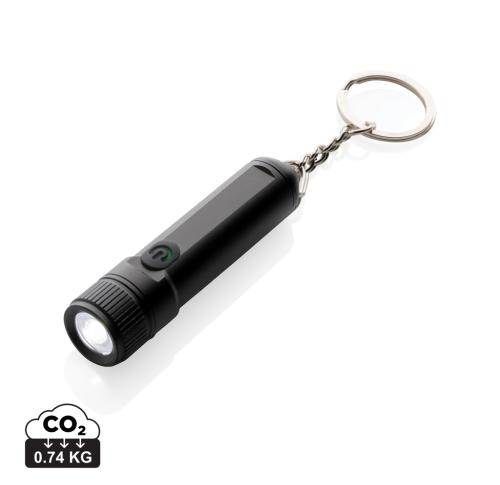 Gear X rechargeable ultra bright keychain torch black