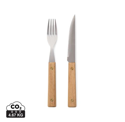 VINGA Paso 8 pcs bbq cutlery set brown