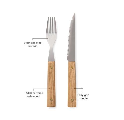 VINGA Paso 8 pcs bbq cutlery set brown