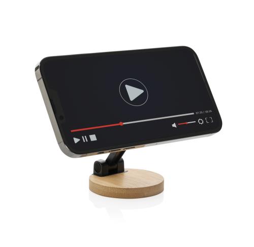 Magmount RCS recycled plastic and bamboo phone stand black, brown
