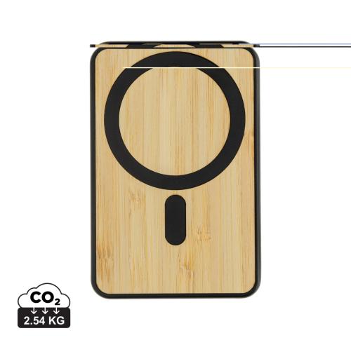 Zen RCS rplastic 5000 mah 5W magnetic bamboo powerbank black