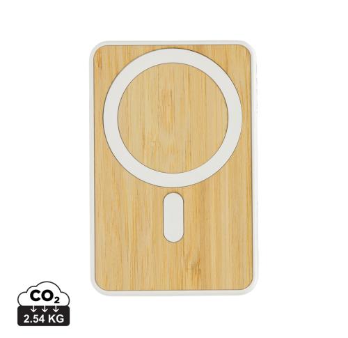 Zen RCS rplastic 5000 mah 5W magnetic bamboo powerbank white