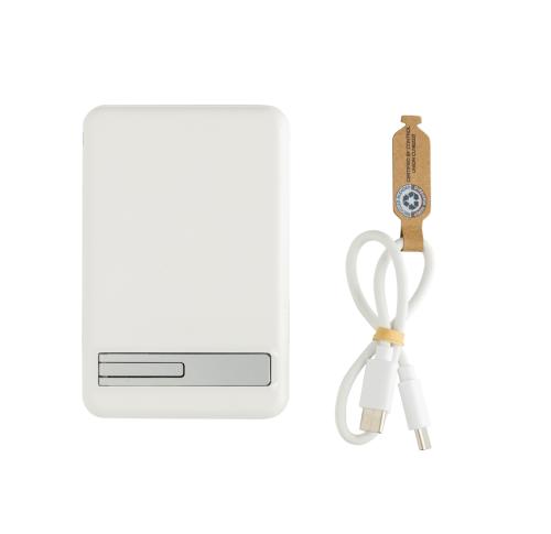 Zen RCS rplastic 5000 mah 5W magnetic bamboo powerbank white
